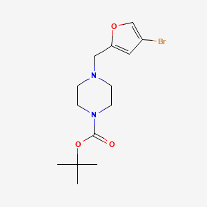 molecular formula C14H21BrN2O3 B8165797 tert-Butyl 4-((4-bromofuran-2-yl)methyl)piperazine-1-carboxylate 