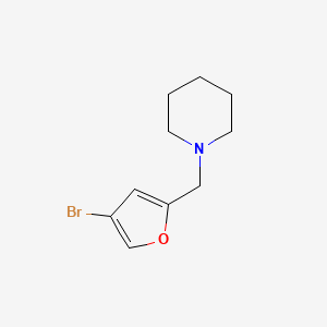 molecular formula C10H14BrNO B8165804 1-((4-Bromofuran-2-yl)methyl)piperidine 
