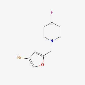 molecular formula C10H13BrFNO B8165809 1-((4-Bromofuran-2-yl)methyl)-4-fluoropiperidine 