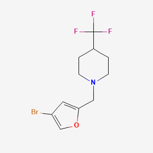 molecular formula C11H13BrF3NO B8165812 1-((4-Bromofuran-2-yl)methyl)-4-(trifluoromethyl)piperidine 