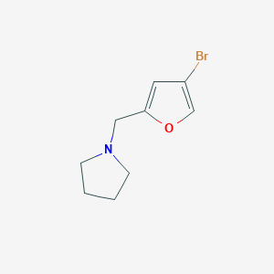 molecular formula C9H12BrNO B8165819 1-((4-Bromofuran-2-yl)methyl)pyrrolidine 
