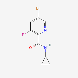 molecular formula C9H8BrFN2O B8165835 5-Bromo-N-cyclopropyl-3-fluoropicolinamide 