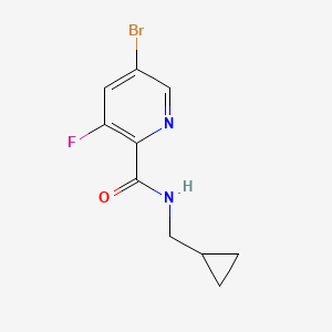 molecular formula C10H10BrFN2O B8165854 5-Bromo-N-(cyclopropylmethyl)-3-fluoropicolinamide 