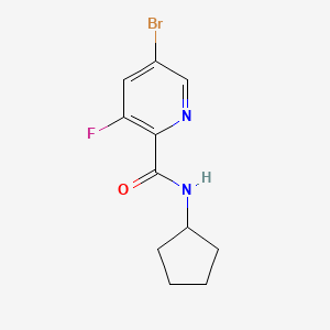 molecular formula C11H12BrFN2O B8165885 5-Bromo-N-cyclopentyl-3-fluoropicolinamide 