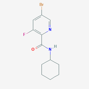 molecular formula C12H14BrFN2O B8165891 5-Bromo-N-cyclohexyl-3-fluoropicolinamide 