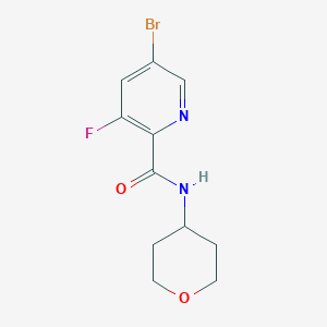 molecular formula C11H12BrFN2O2 B8165899 5-Bromo-3-fluoro-N-(tetrahydro-2H-pyran-4-yl)picolinamide 