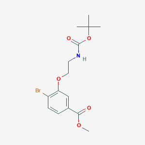 molecular formula C15H20BrNO5 B8165972 Methyl 4-bromo-3-(2-((tert-butoxycarbonyl)amino)ethoxy)benzoate 