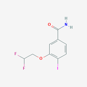 molecular formula C9H8F2INO2 B8165984 3-(2,2-Difluoroethoxy)-4-iodobenzamide 