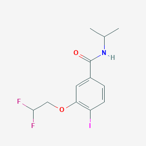 molecular formula C12H14F2INO2 B8166005 3-(2,2-Difluoroethoxy)-4-iodo-N-isopropylbenzamide 