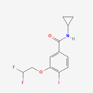 molecular formula C12H12F2INO2 B8166008 N-cyclopropyl-3-(2,2-difluoroethoxy)-4-iodobenzamide 