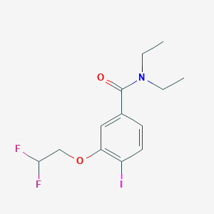 molecular formula C13H16F2INO2 B8166025 3-(2,2-Difluoroethoxy)-N,N-diethyl-4-iodobenzamide 