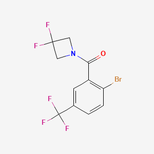 molecular formula C11H7BrF5NO B8166028 (2-Bromo-5-(trifluoromethyl)phenyl)(3,3-difluoroazetidin-1-yl)methanone 