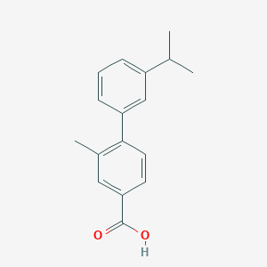 molecular formula C17H18O2 B8166072 3'-Isopropyl-2-methyl-[1,1'-biphenyl]-4-carboxylic acid 