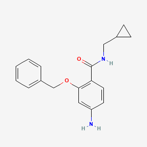 molecular formula C18H20N2O2 B8166108 4-Amino-2-(benzyloxy)-N-(cyclopropylmethyl)benzamide 