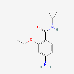 molecular formula C12H16N2O2 B8166132 4-Amino-N-cyclopropyl-2-ethoxybenzamide 