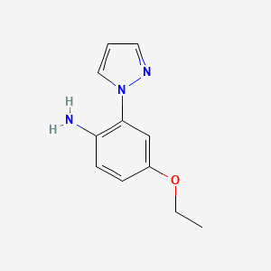 molecular formula C11H13N3O B8166149 4-Ethoxy-2-(1H-pyrazol-1-yl)aniline 