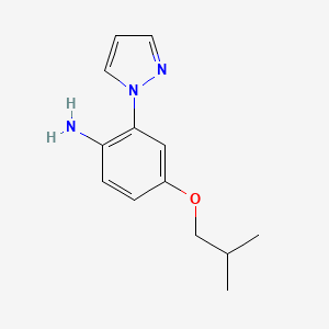 molecular formula C13H17N3O B8166157 4-Isobutoxy-2-(1H-pyrazol-1-yl)aniline 