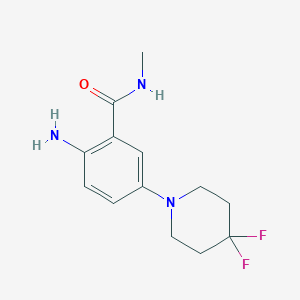 molecular formula C13H17F2N3O B8166176 2-Amino-5-(4,4-difluoropiperidin-1-yl)-N-methylbenzamide 