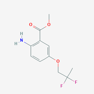 molecular formula C11H13F2NO3 B8166201 Methyl 2-amino-5-(2,2-difluoropropoxy)benzoate 