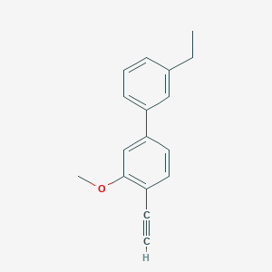 molecular formula C17H16O B8166227 3'-Ethyl-4-ethynyl-3-methoxy-1,1'-biphenyl 