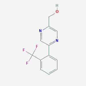 molecular formula C12H9F3N2O B8166238 (5-(2-(Trifluoromethyl)phenyl)pyrazin-2-yl)methanol 