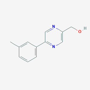 molecular formula C12H12N2O B8166239 (5-(m-Tolyl)pyrazin-2-yl)methanol 