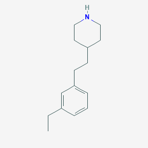 molecular formula C15H23N B8166243 4-(3-Ethylphenethyl)piperidine 