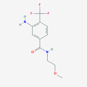 molecular formula C11H13F3N2O2 B8166261 3-Amino-N-(2-methoxyethyl)-4-(trifluoromethyl)benzamide 