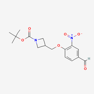 molecular formula C16H20N2O6 B8166269 tert-Butyl 3-((4-formyl-2-nitrophenoxy)methyl)azetidine-1-carboxylate 