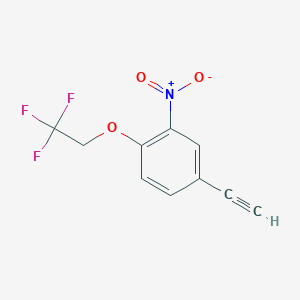 molecular formula C10H6F3NO3 B8166294 4-Ethynyl-2-nitro-1-(2,2,2-trifluoroethoxy)benzene 