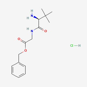 molecular formula C15H23ClN2O3 B8166313 ((s)-2-Amino-3,3-dimethylbutyrylamino)acetic acid benzyl ester hydrochloride 