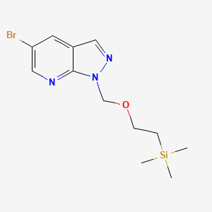molecular formula C12H18BrN3OSi B8166345 5-bromo-1-((2-(trimethylsilyl)ethoxy)methyl)-1H-pyrazolo[3,4-b]pyridine 