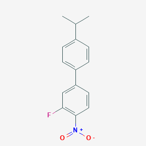 molecular formula C15H14FNO2 B8166365 3-Fluoro-4'-isopropyl-4-nitro-1,1'-biphenyl 