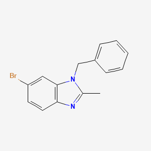 molecular formula C15H13BrN2 B8166371 1-Benzyl-6-bromo-2-methyl-1H-benzo[d]imidazole 