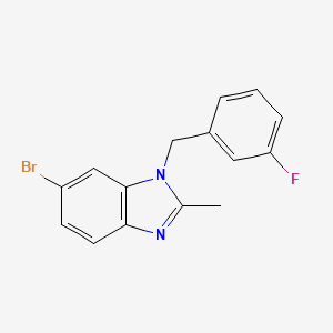 molecular formula C15H12BrFN2 B8166372 6-bromo-1-(3-fluorobenzyl)-2-methyl-1H-benzo[d]imidazole 