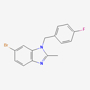 molecular formula C15H12BrFN2 B8166380 6-Bromo-1-(4-fluorobenzyl)-2-methyl-1H-benzo[d]imidazole 