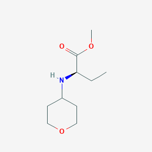 molecular formula C10H19NO3 B8166390 (R)-Methyl 2-((tetrahydro-2H-pyran-4-yl)amino)butanoate 