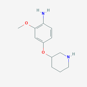 molecular formula C12H18N2O2 B8166405 2-Methoxy-4-(piperidin-3-yloxy)aniline 