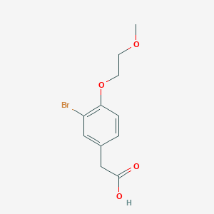 molecular formula C11H13BrO4 B8166424 2-(3-Bromo-4-(2-methoxyethoxy)phenyl)acetic acid 