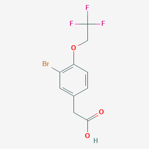 molecular formula C10H8BrF3O3 B8166430 2-(3-Bromo-4-(2,2,2-trifluoroethoxy)phenyl)acetic acid 