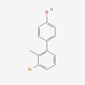 molecular formula C13H11BrO B8166433 3'-Bromo-2'-methyl-[1,1'-biphenyl]-4-ol 