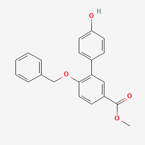 molecular formula C21H18O4 B8166475 Methyl 6-(benzyloxy)-4'-hydroxy-[1,1'-biphenyl]-3-carboxylate 
