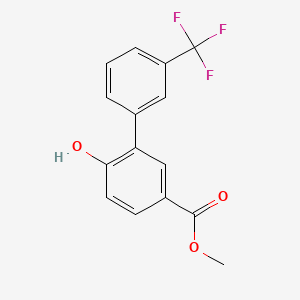 molecular formula C15H11F3O3 B8166492 Methyl 6-hydroxy-3'-(trifluoromethyl)-[1,1'-biphenyl]-3-carboxylate 