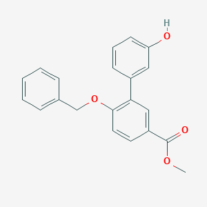 molecular formula C21H18O4 B8166515 Methyl 6-(benzyloxy)-3'-hydroxy-[1,1'-biphenyl]-3-carboxylate 