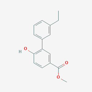 molecular formula C16H16O3 B8166521 Methyl 3'-ethyl-6-hydroxy-[1,1'-biphenyl]-3-carboxylate 