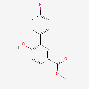 molecular formula C14H11FO3 B8166535 Methyl 4'-fluoro-6-hydroxy-[1,1'-biphenyl]-3-carboxylate 