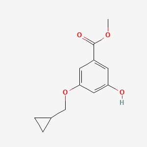 molecular formula C12H14O4 B8166555 Methyl 3-(cyclopropylmethoxy)-5-hydroxybenzoate 