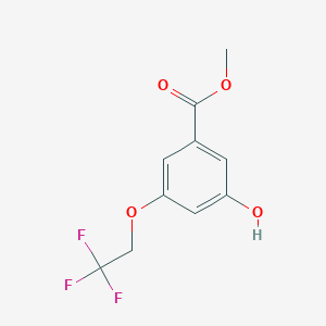 molecular formula C10H9F3O4 B8166559 Methyl 3-hydroxy-5-(2,2,2-trifluoroethoxy)benzoate 