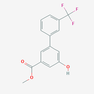 molecular formula C15H11F3O3 B8166593 Methyl 5-hydroxy-3'-(trifluoromethyl)-[1,1'-biphenyl]-3-carboxylate 