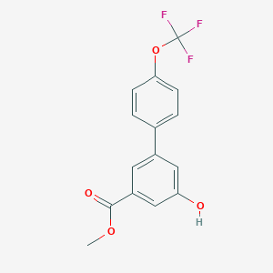 molecular formula C15H11F3O4 B8166630 Methyl 5-hydroxy-4'-(trifluoromethoxy)-[1,1'-biphenyl]-3-carboxylate 